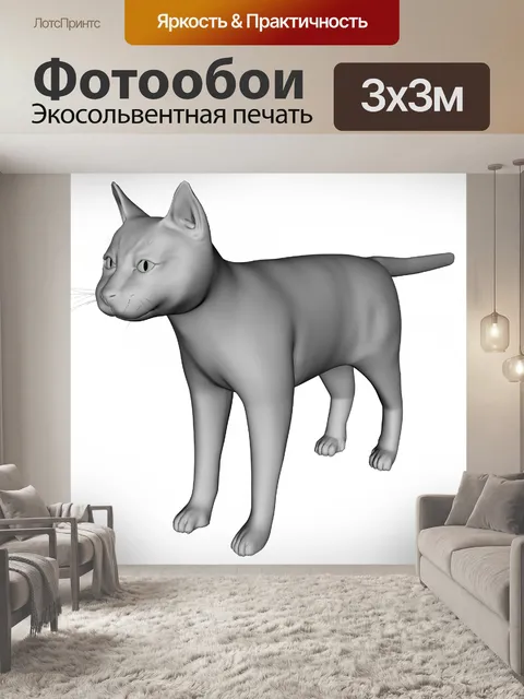 Фотообои серый кот