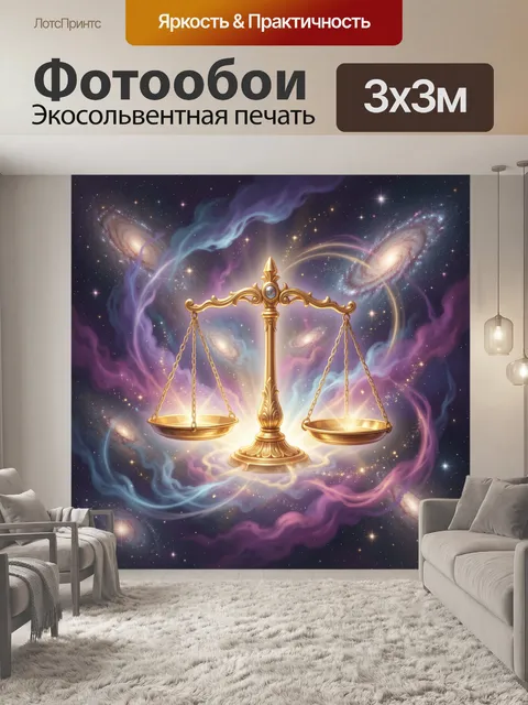 Фотообои Золотые весы в космосе