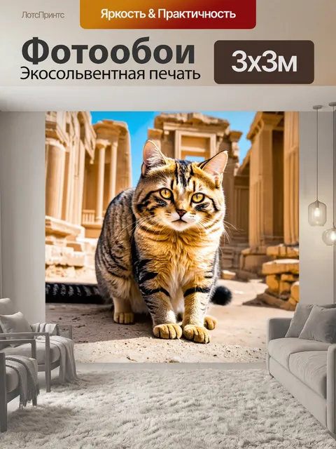 Фотообои кошки, исследующие древние руины с оживлёнными духами
