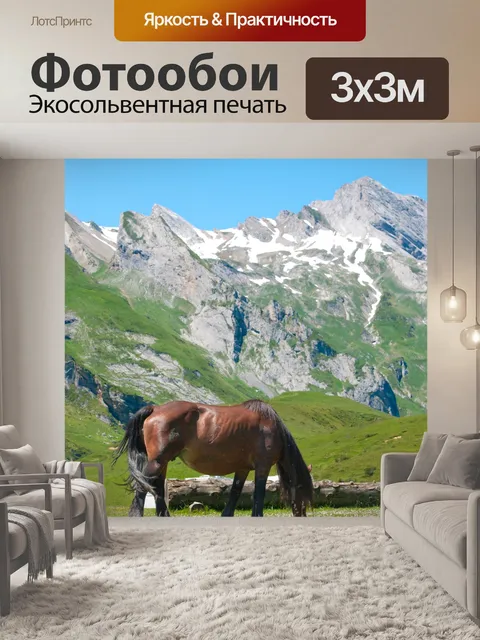 Фотообои Лошадь, пейзаж