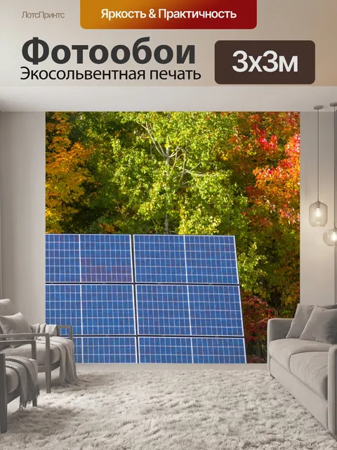 Фотообои Фотогальванические панели осенью