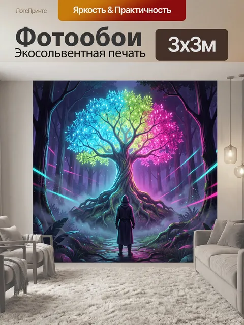 Фотообои Светящееся древо в мистическом лесу