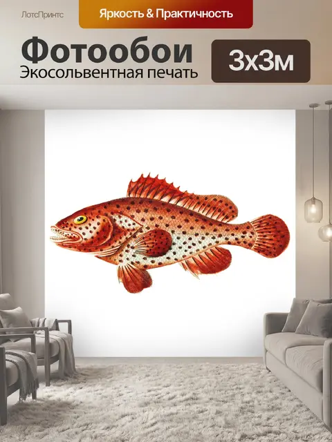Фотообои Клипарт Fish vintage art