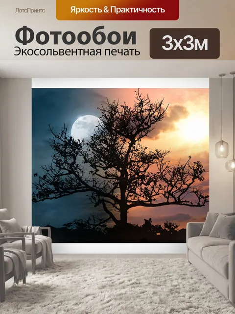 Фотообои Солнце и луна