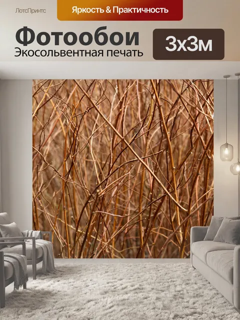 Фотообои коричневый узор ветвей