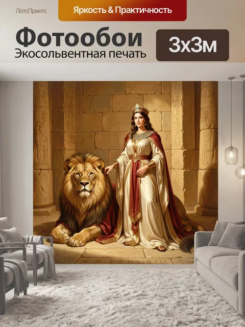 Фотообои Египетская царица со львом