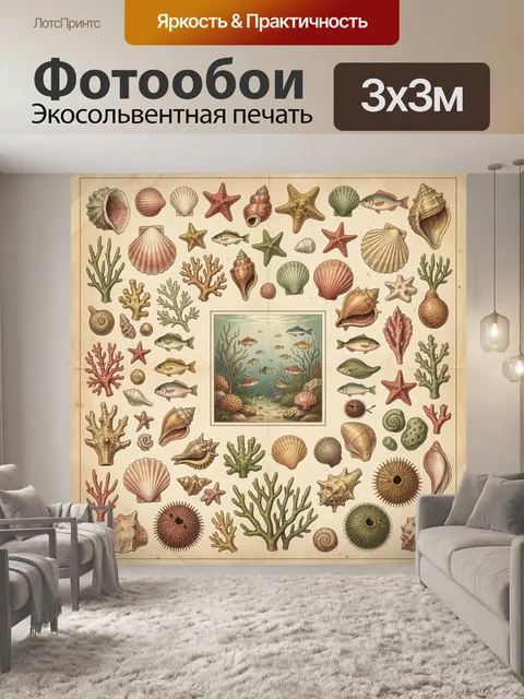 Фотообои Морские раковины и кораллы