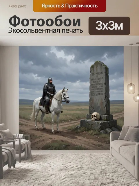 Фотообои Рыцарь у древнего камня