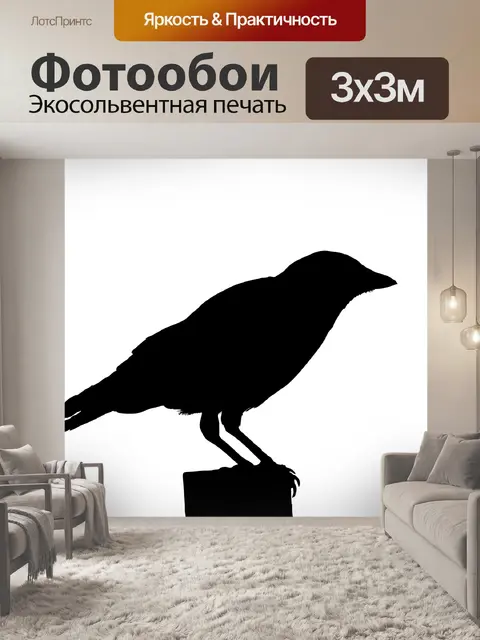 Фотообои Ворон, птичий силуэт