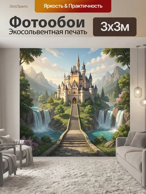 Фотообои Сказочный замок в горах