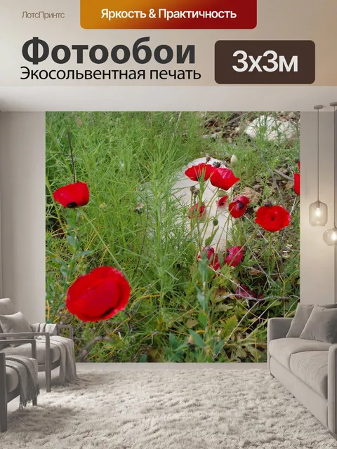 Фотообои Красные маки