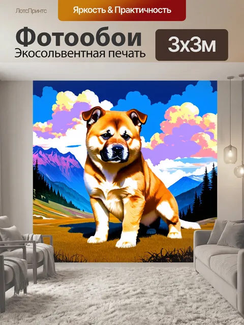 Фотообои щенок американской акиты