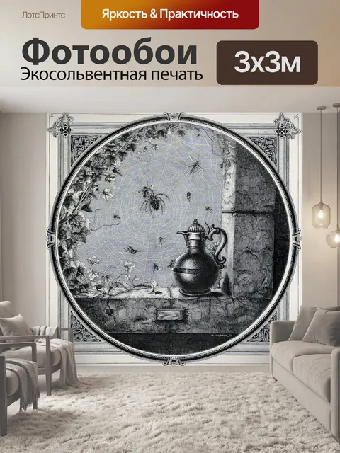 Фотообои Окно паутина винтажное искусство