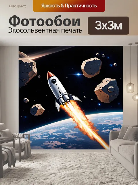 Фотообои ракета устремляется в небеса с планеты