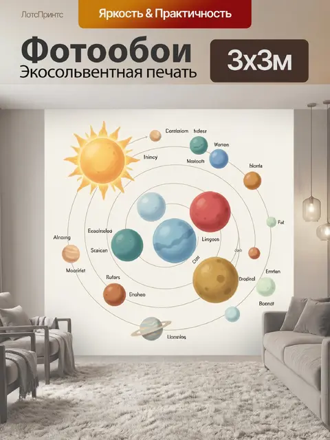 Фотообои Солнечная система с планетами