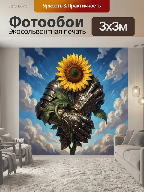 Фотообои Подсолнух в рыцарских доспехах