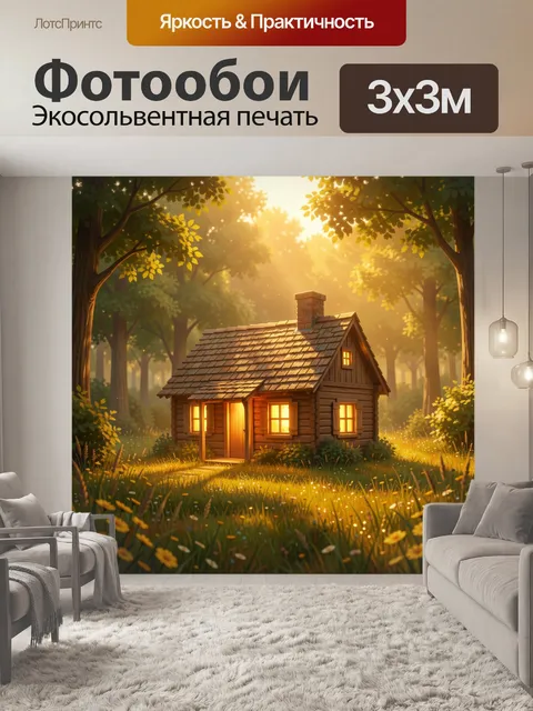 Фотообои Уютный домик в лесу
