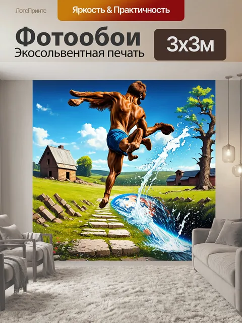 Фотообои энергичный боксер-ватер