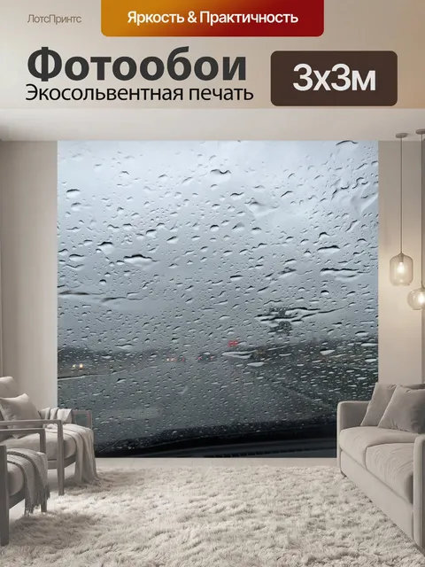 Фотообои Лобовое стекло дождя