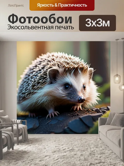 Фотообои с ежиком минимал