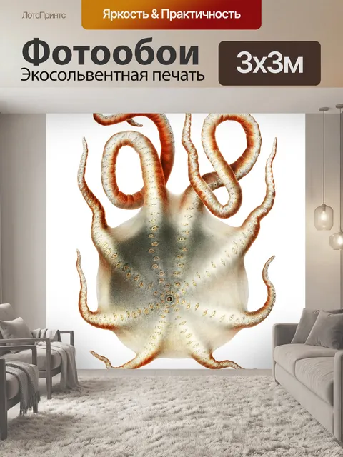 Фотообои Осьминог винтажное искусство