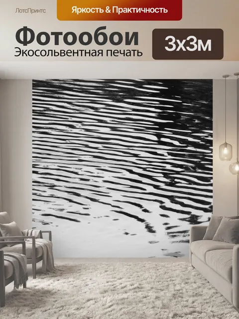 Фотообои Черный и белый воде рябь