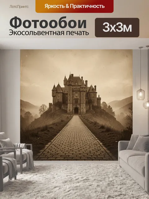 Фотообои Готический замок на холме