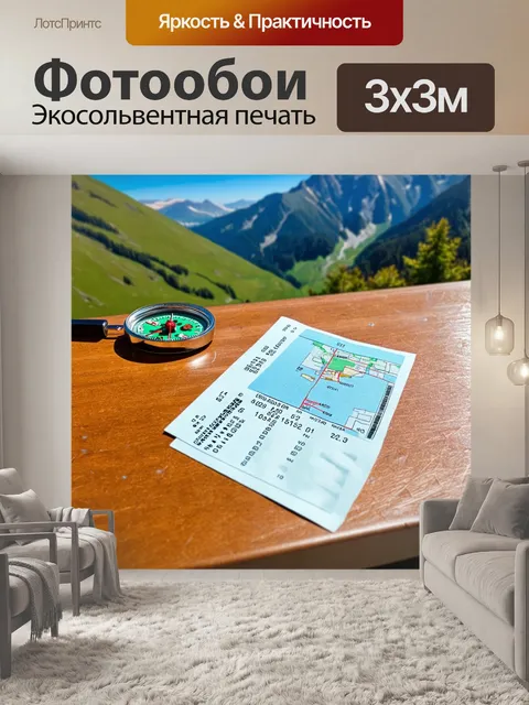 Фотообои горы и долины, где спортсмены проходят спортивное ориентирование, используя компасы и карты