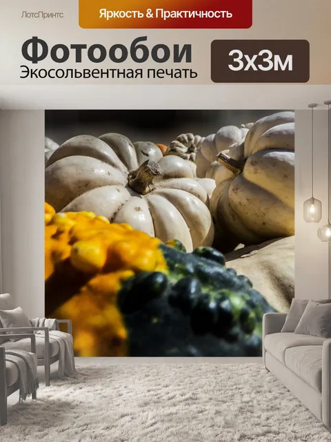 Фотообои Белые тыквы и тыквы