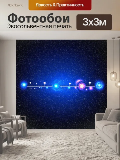 Фотообои космос в стиле аналитический рисунок