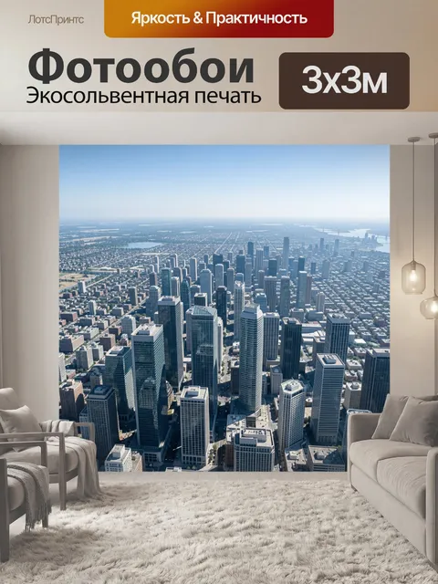 Фотообои Панорама современного мегаполиса сверху