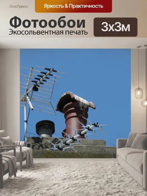Фотообои Камин Горшок стека и ТВ антенны