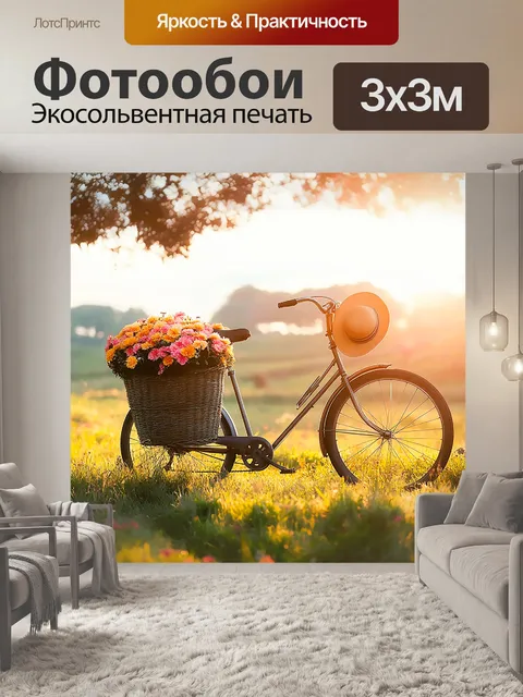 Фотообои Велосипед на закате