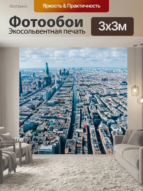 Фотообои панорама города с высоты птичьего полета
