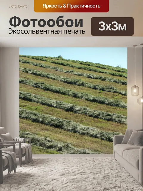 Фотообои Сено полеводства диагональные линии