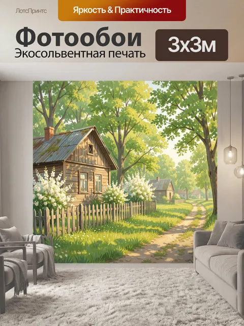 Фотообои Летняя деревенская улица