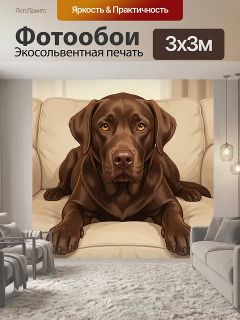 Фотообои Коричневый лабрадор на диване