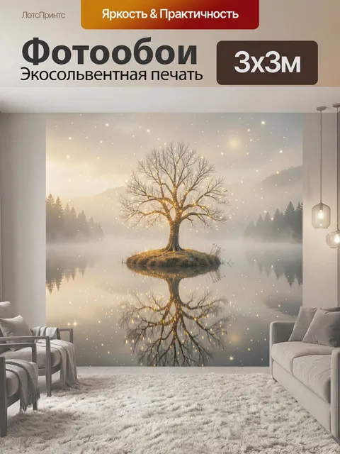 Фотообои Светящееся дерево на острове