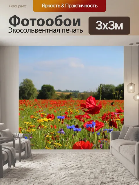 Фотообои Маковое поле