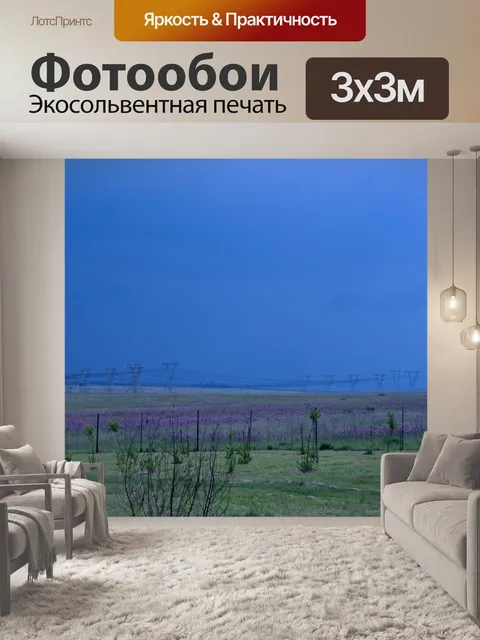 Фотообои пейзаж с пасмурным хмурым небом