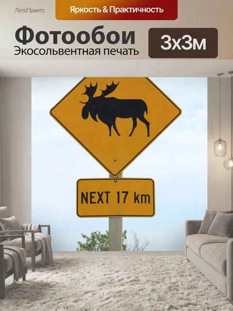 Фотообои Дорожный знак Лось