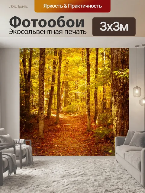 Фотообои тропа осенью