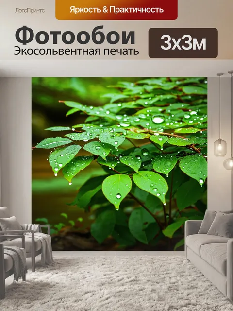 Фотообои весна, утренний дождь, мягкие капли на листьях, речка вблизи, запах свежести, моменты ожидания и…