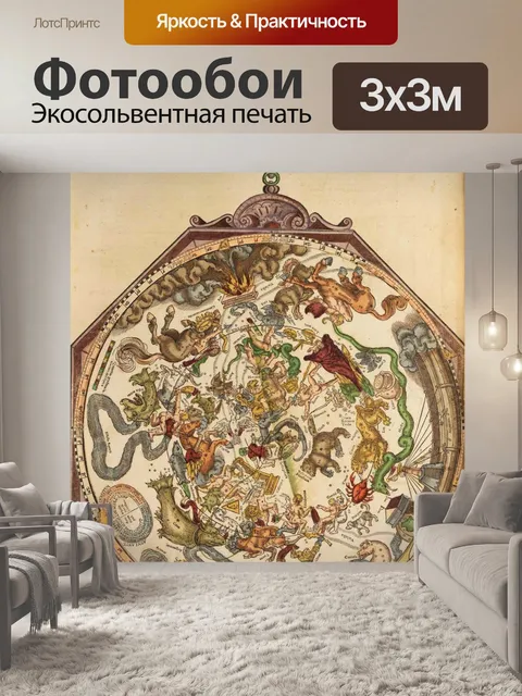 Фотообои Карта зодиака винтаж старый