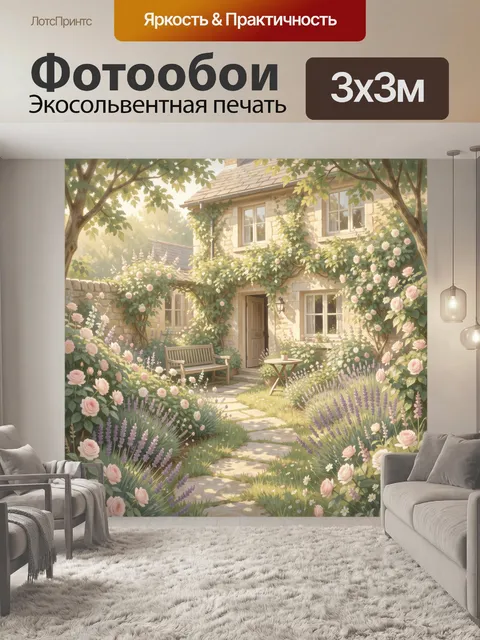 Фотообои Сад у каменного дома