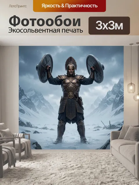 Фотообои Воин в снежных горах