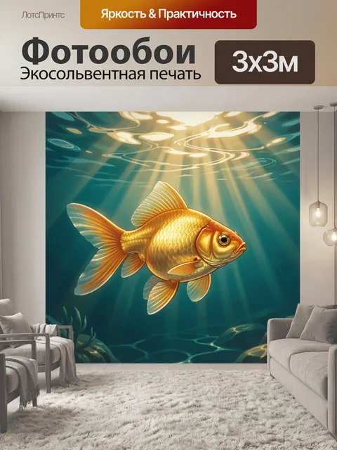 Фотообои Золотая рыба в лучах солнца
