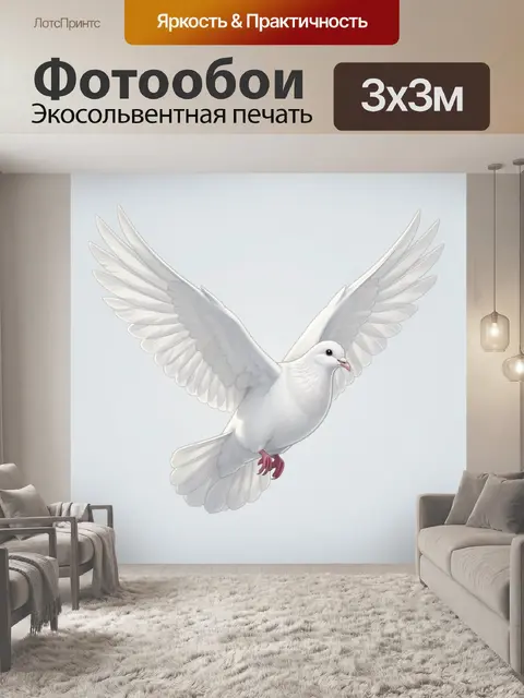 Фотообои Белый голубь в полете