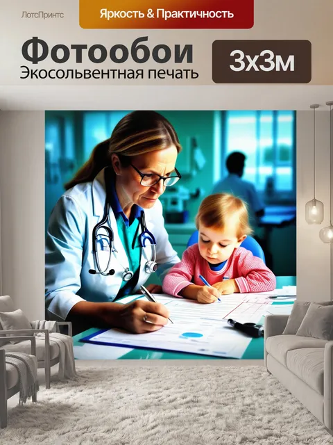 Фотообои педиатр, лечить, забота