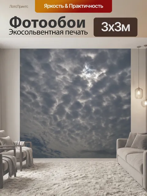Фотообои пятнистого серое небо